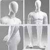 Maniquí de fibra de vidrio para hombre, maniquí de pie y sentado, modelo de soporte blanco mate, maniquíes masculinos de cuerpo completo para ropa