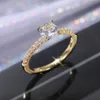 Mode kvinnliga smycken ring eleganta kristall strass ringer för kvinnors tillbehör brud bröllopsfest ringar gåva