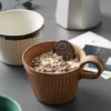 Mokken handgemaakte keramische koffiemok retro stijl aardewerkbekers 320 ml melk haver ontbijt cup hittebestendig creatief cadeau voor vrienden y2210