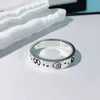 Bangle Sterling silver platinum plated skull band ring men's and women's fashion luxury designer rings classic Never fade