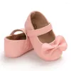 Lauflernschuhe für Babys, Mädchen, niedlich, große PU-Schleife, Prinzessin, lässig, bequem, rutschfest, weiche Sohle, weiß, Taufe, Kleinkind