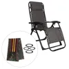 Housses de chaise Outil de tissu de remplacement pour fauteuil inclinable résistant à la chaleur Résistant à l'eau avec des cordes Couverture pliante respirante durable pour pelouse de patio