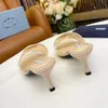 Wysokie obcasy dla kobiet designerskich kapcie zamknięte palce platforma seksowna Strippel Black Stiletto Sandals plus size 35-43