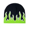 Bérets marque de mode automne rue danse crâne feu enfer brûler flammes tendance Hip Hop tricoté doux WearBonnet Beanie Hat255E