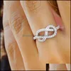 Hochzeitsringe Eheringe Mode Lady Daily Wearable Ring mit Linie Wicklung Design Trendy weiblich Brilliant Zirkonia Accessoires F DHPUZ