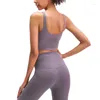 Yoga Outfit X-HERR Profondo scollo a V Aperto Indietro Reggiseni da palestra per donna Lungo Sport Fitness Bralette Esercizio atletico Allenamento Crop Top Donna