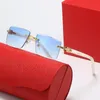 Man bril designer zonnebril voor vrouwen heren Mode Gepolariseerde brillen UV400 lenzenvloeistof Frameloze Adumbrale log Been optische sunglass