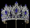 Pageant Tall Crown Diadème De Mariage De Mariée Cristal Strass Rouge Bleu Vert Accessoires De Cheveux Bijoux Casque Fête De Bal Bijoux Coiffe Ornement