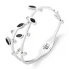 Bangle 2022 Good Branch Design Geometry Charm Bracelet Titanium Steel Rhinestone for Lady Jewelry Black M0