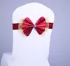 Bowknot Wedding Chair Cover Sashes Elastic Spandex Bow Chair Band med Buckle For Weddings Banquet Party Decoration Accessories RRE15379