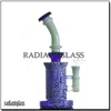 Hosahs Geometric Sand Blast Glass Bong Stright Type duschhuvud perkolator för torr örtrökning mini bongs handgjorda grossist