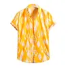 Męskie koszulki mody Flower Shirt krótkie rękawowe Diamentowe drukowanie Summer Hawaiian Man's Casual Tops Chemise Homme