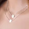 Choker sierlijke gelaagde kettingen set schijf multi -gelaagde ketting dubbele ketting munt goud verzilverde slabbib bijoux