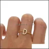 Anneaux De Mariage Anneaux De Mariage 2022 Curseur Chaîne Alphabet Anneau N-Z Lettre Initiale Nom Charme Bijoux Mode Amour Mignon Cadeau Ajuster Minuscule Dhdqa