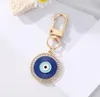 Água gota coração azul mal olhos itens key Keychain Moda Lucky Turkish ye -chave anel Diy Keychains Chans -chave de carro Acessórios para detentores