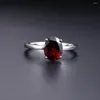 Cluster Rings Gem39s Ballet Romantic 221Ct Oval Natural Red Garnet Gemstone For Women Engagement Genuine 925 Sterling Silver R7424308