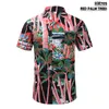 M￤ns casual skjortor hawaiian m￤n tryckt skjorta kort ￤rmknapp ner kokosn￶t palm strand regelbundet fit usa size s-2xl tryck