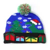 6 stili di cappelli natalizi Decorazione per feste Cappellini flash a led Cappello lavorato a maglia natalizio