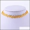 Chokers Wholesale New Fashion Cute Girls Stretch Retro Tattoo Choker Women Vintage Elastic Punk Necklaces Jewelry Wedding Party Frie Dhy9V