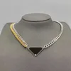 Pendant Necklaces Womens Mens Luxury Designer Necklace Chain Fashion Jewelry Black White P Triangle Pendant Design Party Silver Hi7640156