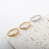 Pierścienie ślubne 3 piętra cyfr rzymskich kryształowy pierścień dla kobiet dziewczyna stalowa stal nierdzewna Cubic cyrkonia luksusowe palce elegancka biżuteria 6580611