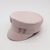 Spring Silk Satin Berets Fashion Crystal Baker Boy Hat Wool Sboy Caps