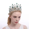 Pageant Tall Crown Diadème De Mariage De Mariée Cristal Strass Rouge Bleu Vert Accessoires De Cheveux Bijoux Casque Fête De Bal Bijoux Coiffe Ornement