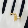 Gold Designer Ring For Women Pearl Rings Baguette Wedding High Quality Luxury Jewelry