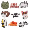 En gros 100 pièces PVC Kawaii Animal j'aime chats personne sandales boucle chaussures charmes garçons filles décorations pour bouton sabot sac à dos