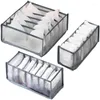 Storage Drawers 3pcs/set Underwear Organizer Box Foldable 6/7/11 Socks/Scarf/Bra Grid Wardrobe Drawer Closet Home Container