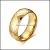 Fedi nuziali Fedi nuziali Diamante Acciaio al tungsteno Anello sfaccettato in oro Mens Trend Prepotente Face Ins Online Celebrity Fashion Ringwe Dhd91