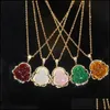 Collane con ciondolo Bling Collana di Buddha rosa bianco per le donne Gioielli di lusso Ciondolo Buddah Squisito compleanno Drop Delivery 2022 Neck Dhusw