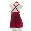 Stage Wear Anime Princess Sleeveless Dress Christmas Girl Cosplay Come Lolita Bowknot Ruffle Suspender Nightdress Sleepwear Drop Ship T220901