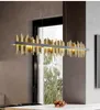 Lámparas colgantes Iluminación de araña para comedor Diseño Iceberg Lámpara colgante LED Cocina Isla Rectángulo Accesorios de iluminación Oro Negro