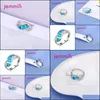 Обручальные кольца обручальные кольца стерлинги спер для женщин/мужчин обручание ювелирные изделия, голубое огненное опаловое кольцо