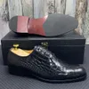 Formele schoenen voor heren echt leer luxe handgemaakt krokodil patroon Oxford Business Wedding Party veter-up jurk schoenen voor m