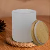 DIY SUBLIMAÇÃO 6 onças de vidro do copo de copo com tampa de bambu Candle Jar Alimentos Recipiente de armazenamento de alimentos Clear Fosted Home Cozinha Supplies portátil Wly935