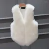 Frauen Pelz Herbst Winter Faux Weste Mantel Frauen Kurze 2022 Koreanische Dünne-Fit Weste Plüsch Jacke Mode Ärmellose weibliche