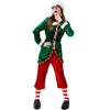 Stage Wear Deluxe 6pcs Women's Christmas Come Cosplay Santa Claus Mundur Suit dla dorosłych Zielony Elf Xmas Wakacyjny sukienka Fancy Sukienka T220901