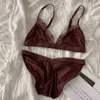 Beha's Sets Wriufred Ice zijde no trace lingerie set geen stalen ring bh set geen spons wimper kant meisje ondergoed beha onderbroek T220907