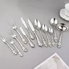 Dinnerware Sets Vintage Western Plated Cutlery 18/10 Stainless Steel Luxury Gold Set Tableware Steak Knife Fork Spoon Silver Flatware