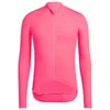 Racing Jackets Medium Weight PRO Spring Autumn Long Sleeve Cycling Jersey Top Quality Bicycle Tops Pink Clothing