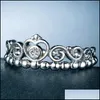 Anéis de casamento anéis de casamento coroa de coração simples para mulheres jóias de moda delicada cúbica zircão sier color engajamento feminino Anelweddi dhy7d