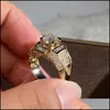 Bandringen 3 karaat diamantring voor mannen rock 14k gouden sieraden anillo esmaltado sier 925 bague diamant bizuteria ringen drop levering 2 dhxja