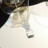 collana da donna in argento sterling con pendente a forma di cassa in argento neutro marchio alla moda semplice abbigliamento da shopping per vetrine