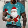 Мужские футболки 3D Print Fut Christmas Print Year Fashion Harajuku Высококачественная мягкая рубашка с круглой шеей