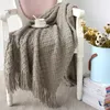 Blankets Nordic 130x150cm Knitted Throw Travel Blanket Sofa Tassels Air Condition Diamond Acrylic 4 Color