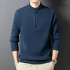 Men's Sweaters Arrival Men's Sheep Wool Zipper Jumper Autumn & Winter Cashmere Long Sleeve Pure Male Warm Knit Clothing