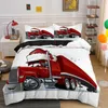 Bedding Sets Christmas Truck Printed Duvet Cover Single King Size 2/3Pcs Comforter Covers With Pillowcase Kids Year Gift Cars Set