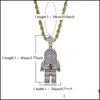 H￤nge halsband Hip Hop Jewelry Zircon Astronaut Iced Out Cool Mens Pendant Halsband Guldkedja f￶r m￤n Fashion Drop Delivery 2022 DHFYQ